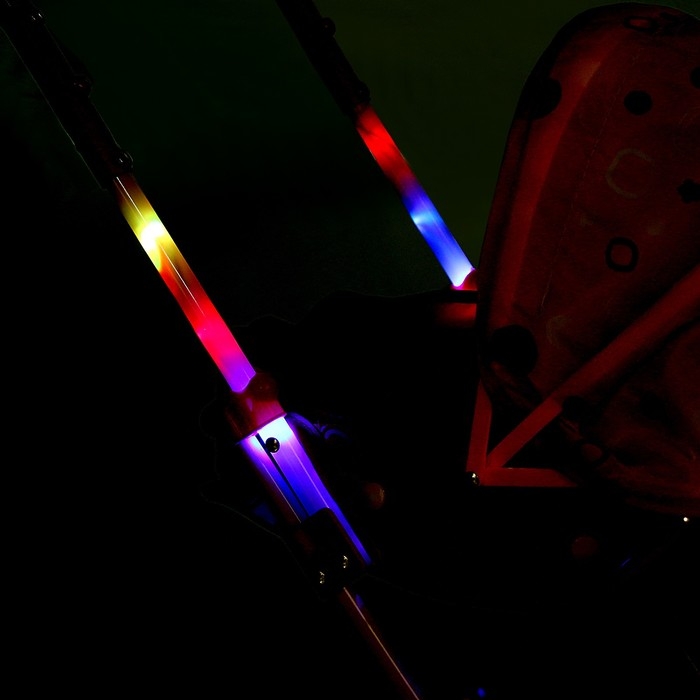 Коляска универсальная для кукол, со светом, металлический каркас