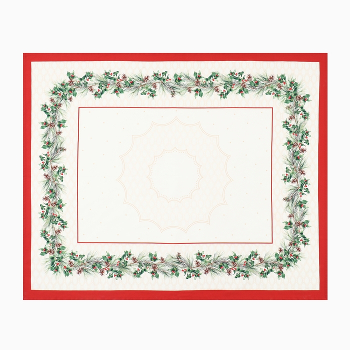 Скатерть Этель Christmas wreath 150х180см +/-3см с ВГМО, 100%хл, саржа 190гр/м2