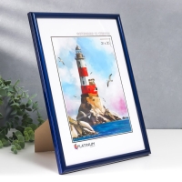 Фоторамка пластик "Палитра" 21х30 см, синий металлик, с ножкой Фоторамка пластик "Палитра" 21х30 см, синий металлик, с ножкой
