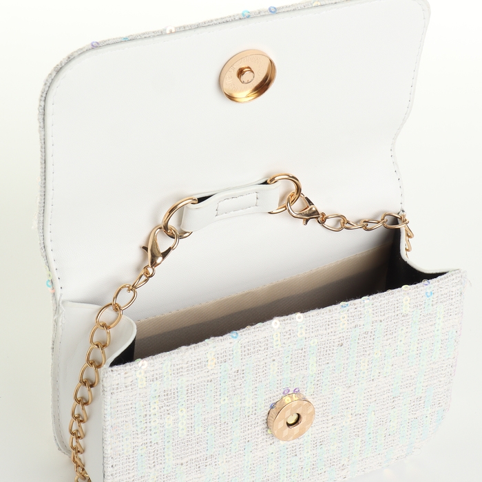 Сумка детская для девочки на клапане &laquo;Выбражулька&raquo;, цвет белый