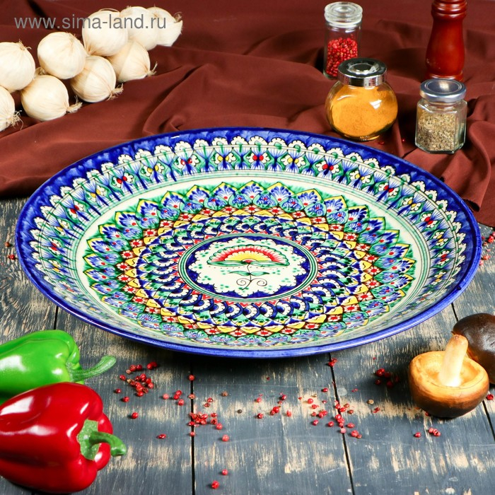 Ляган круглый Риштанская Керамика, 41см МИКС Ляган круглый Риштанская Керамика, 41см МИКС