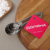 Набор мерных ложек Доляна «Металлик», 4 шт: 1,25/2,5/5/15 мл, цвет серебристый Набор мерных ложек Доляна «Металлик», 4 шт: 1,25/2,5/5/15 мл, цвет серебристый