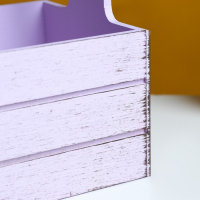 Кашпо деревянное 25.5×15×30 см "Прованс", ручка канат, сиреневый Кашпо деревянное 25.5×15×30 см "Прованс", ручка канат, сиреневый