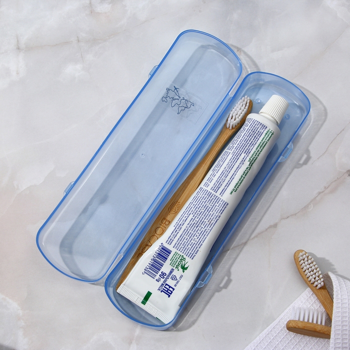 Футляр для зубной щётки и пасты , голубой, 21 х 5,5 см