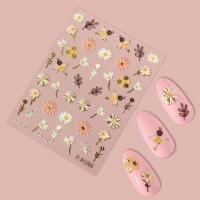 Наклейки для ногтей «Пчёлы и цветы», объёмные, разноцветные Наклейки для ногтей «Пчёлы и цветы», объёмные, разноцветные