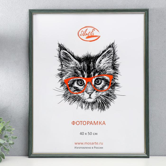 Фоторамка пластик 40х50 см, зелёный с золотом (пластиковый экран) Фоторамка пластик 40х50 см, зелёный с золотом (пластиковый экран)