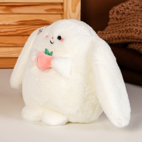 Мягкая игрушка &laquo;Зайка с персиком&raquo;, 20 см, цвет белый