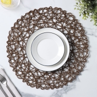 Салфетка сервировочная на стол Доляна &laquo;Одуванчик&raquo;, d=38 см, цвет коричневый