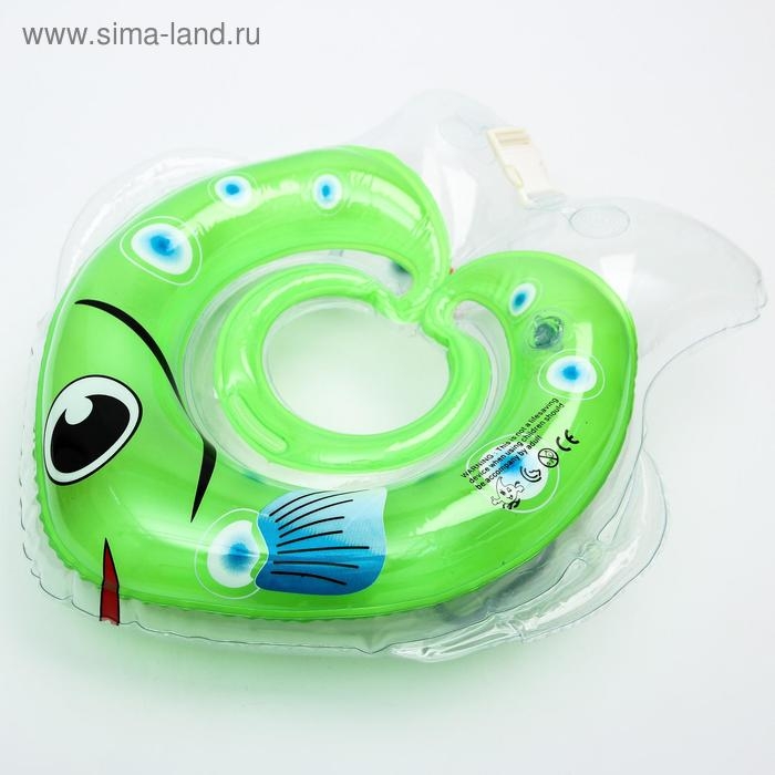 Круг для плавания новорожденных на шею &laquo;Рыбка&raquo;, надувной, с ручками, цвет МИКС, Крошка Я