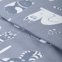 Комплект постельного белья 1,5 сп Кошкин дом т-сер 150х210 см, 150х210 см, 70х70 см, бязь, 120г/м, хл100% Комплект постельного белья 1,5 сп Кошкин дом т-сер 150х210 см, 150х210 см, 70х70 см, бязь, 120г/м, хл100%