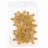 Новый год! Декор &laquo;Снежинки&raquo;, набор 9 шт., цвет золото