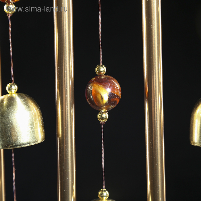 Музыка ветра металл "Сердце с Эйфелевой башней" 4 трубки 5 колокольчиков d=17 см длина 65см