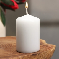 Свеча - цилиндр, 4х6 см, 9 ч, белая Свеча - цилиндр, 4х6 см, 9 ч, белая