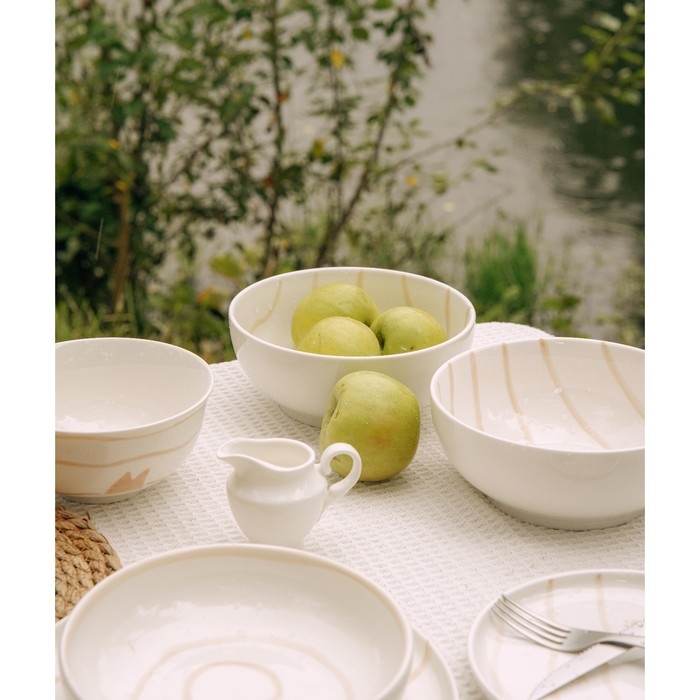 Набор салатников фарфоровых SL Home &laquo;Гатто&raquo;, 1,1 л, d=18,5 см, цвет белый