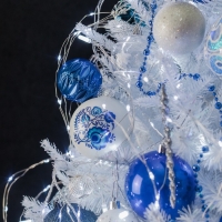 Гирлянда &laquo;Конский хвост&raquo; 10 нитей по 1 м, IP20, серебристая нить, 100 LED, свечение белое, 12 В