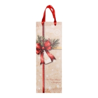 Новый год. Пакет подарочный новогодний под бутылку &laquo;Почта&raquo;, 13 x 36 x 10 см.