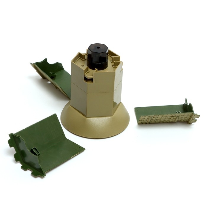 Танк &laquo;Т34&raquo;, радиоуправляемый, в комплекте бункер и бинокль, световые и звуковые эффекты, работает от аккумулятора, цвет зелёный