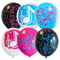 Шар латексный 12" &laquo;Ноты&raquo;, пастель, набор 25 шт., МИКС