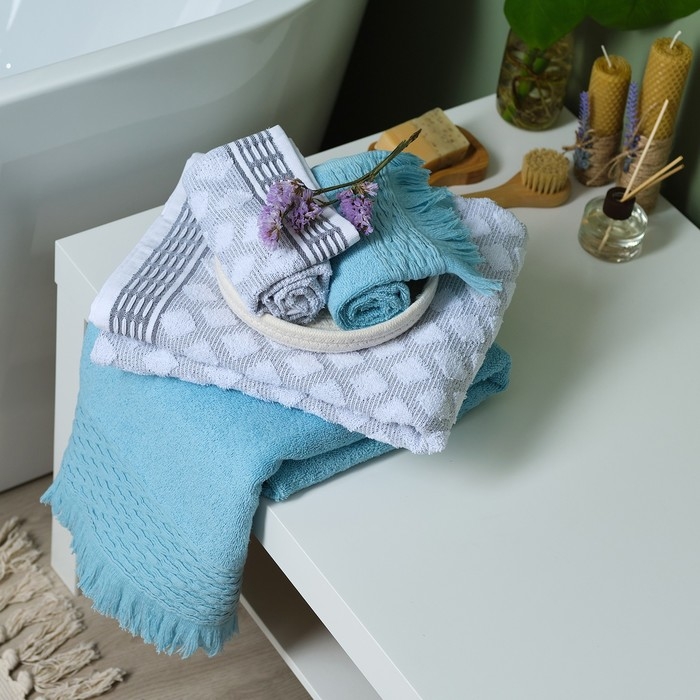 Полотенце махровое LoveLife &laquo;Аморе&raquo; 50х90 см, голубой, 100% хлопок, 450 гр/м2