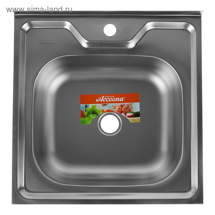Мойка кухонная Accoona AD5050, накладная, толщина 0.4 мм, 500х500х140 мм, матовая Мойка кухонная Accoona AD5050, накладная, толщина 0.4 мм, 500х500х140 мм, матовая