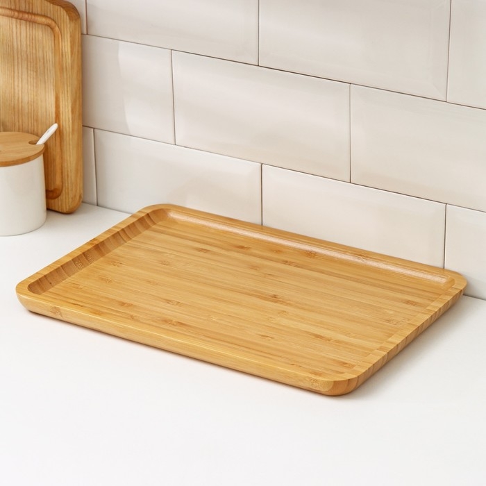 Блюдо для подачи Доляна Striata, прямоугольное, 36&times;25 см, бамбук