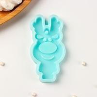 Силиконовый молд «Олень», 8×3,7×0,8 см, цвет бирюзовый Силиконовый молд «Олень», 8×3,7×0,8 см, цвет бирюзовый