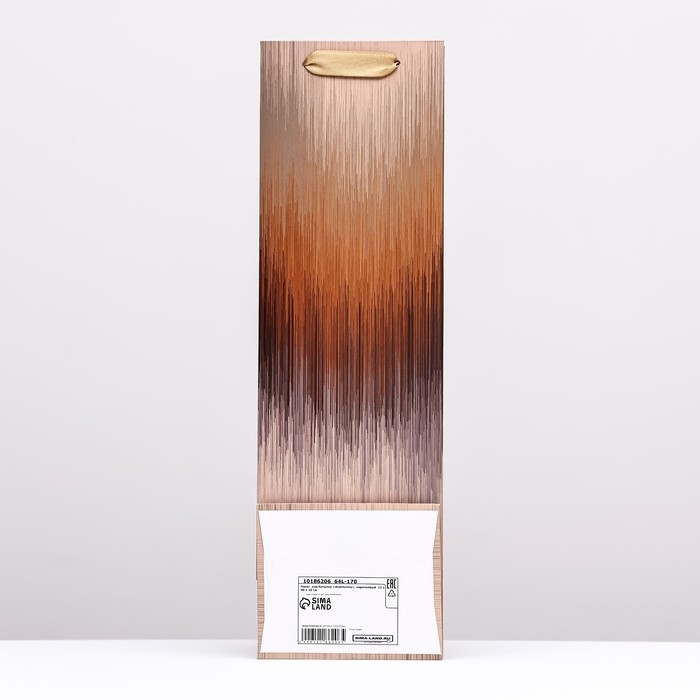 Пакет  под бутылку &laquo;Aventurine&raquo;, бронзовый, 12 x 40 x 10 см