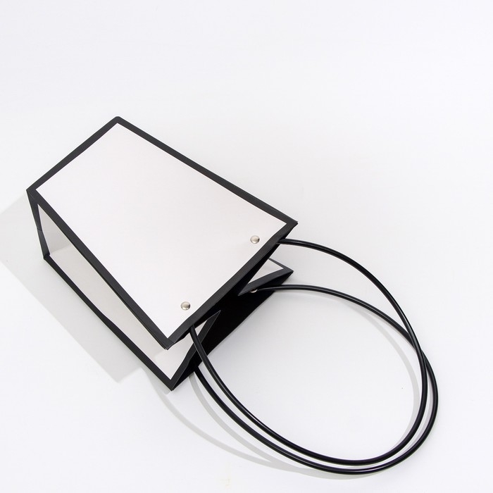 Сумка для цветов Белая влагостойкая, 17x17-11.5x11.5-20 см