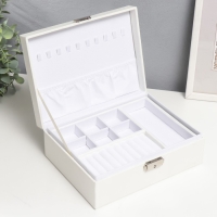 Шкатулка кожзам для украшений "Белая матовая" 8,7х23х17,5 см Шкатулка кожзам для украшений "Белая матовая" 8,7х23х17,5 см