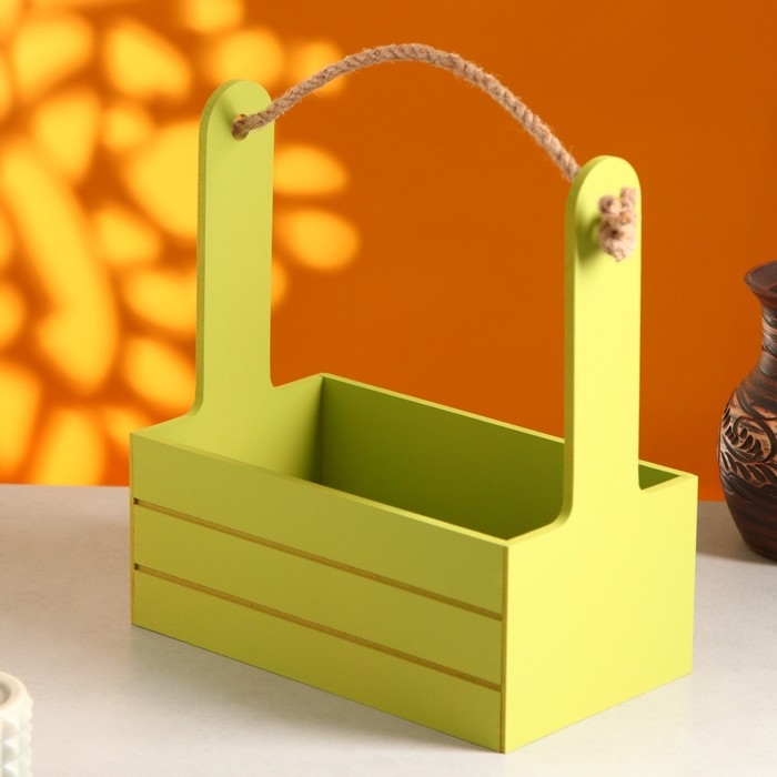 Набор кашпо деревянных 3 в 1 (29&times;18&times;33; 25&times;15&times;30; 21&times;12&times;23) "Аром", Фисташковый