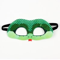 Новый год! Карнавальная маска &laquo;Сверкающая змейка&raquo; зелёная с блёстками