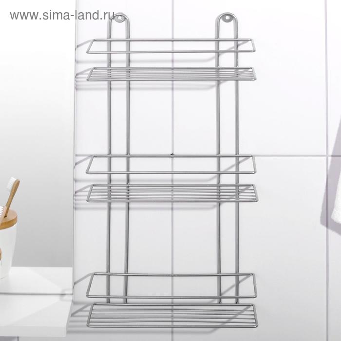 Полка прямоугольная 3-х ярусная, 26,5×10,5×50 см, цвет хром Полка прямоугольная 3-х ярусная, 26,5×10,5×50 см, цвет хром