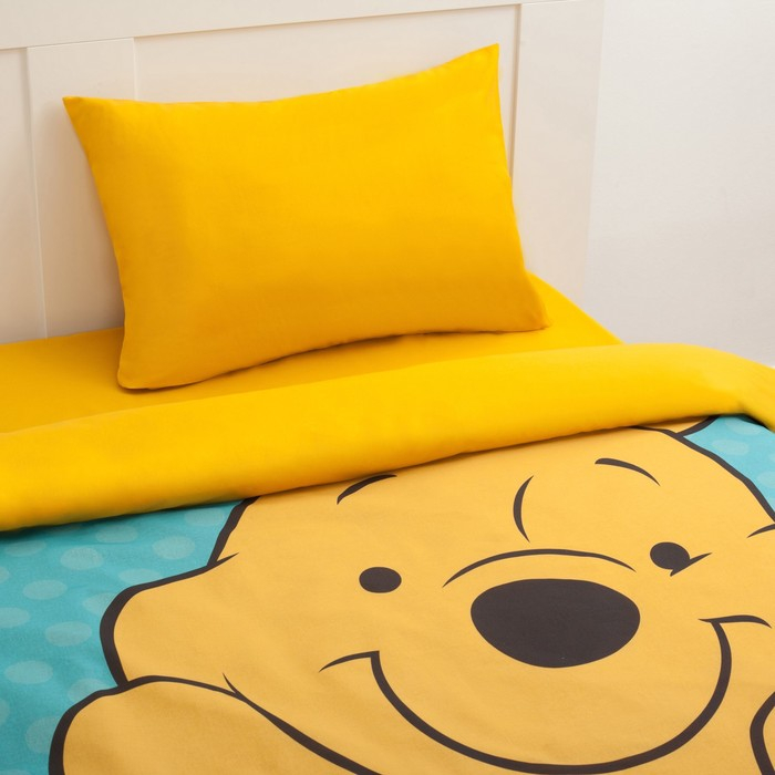 Постельное бельё 1,5 сп &laquo;Медвежонок Винни&raquo; 143х215 см, 150х214 см, 50х70 см -1 шт., поплин 125 г/м2
