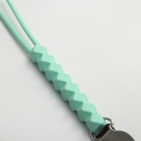 Держатель для соски - пустышки &laquo;Ромбики&raquo;, силиконовый, цвет зелёный