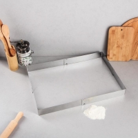 Форма раздвижная для выпечки «Прямоугольная», h-5 см, 18х32 - 26х50 см Форма раздвижная для выпечки «Прямоугольная», h-5 см, 18х32 - 26х50 см