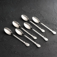 Набор ложек на подставке Magistro &laquo;Серебряный лебедь&raquo;, 6 шт, цвет серебряный