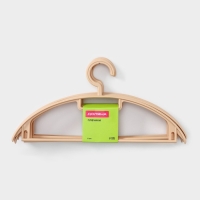 Плечики - вешалки для одежды Доляна, 42&times;20 см, 5 шт, широкие плечики, держатель для бретелек, цвет бежевый