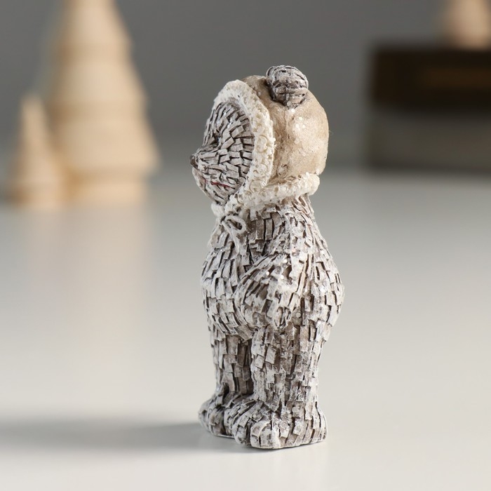 Сувенир полистоун Сувенир полистоун "Мишка в шапке/колпаке, стоит" серый МИКС 4х3х7 см