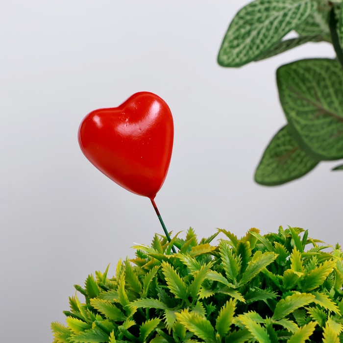 Штекер "Сердечко" красное, 3,5х3,5х2см / набор 10шт