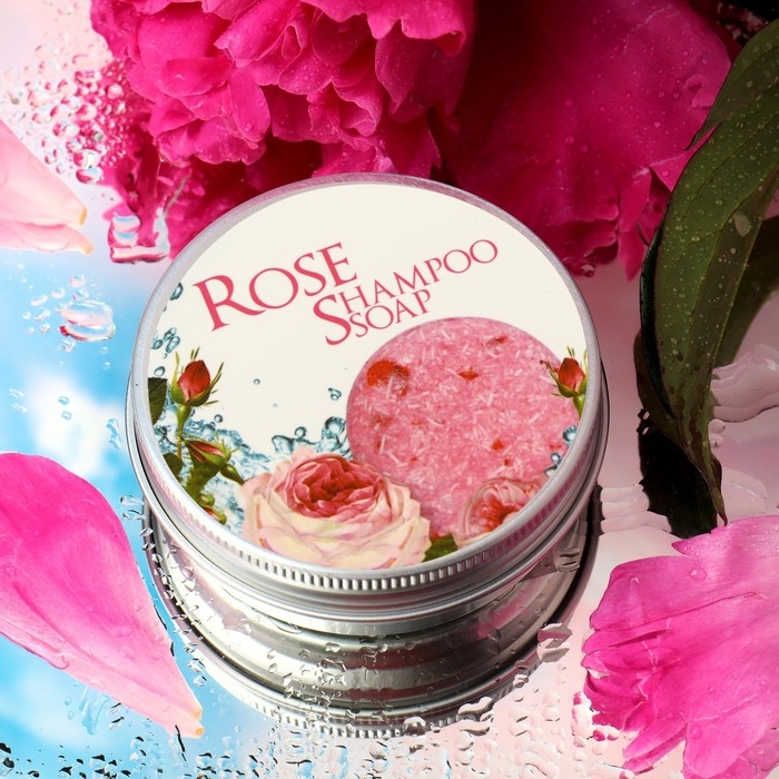 Органический твердый шампунь, с эфирным маслом &laquo;Роза&raquo;, 60 г