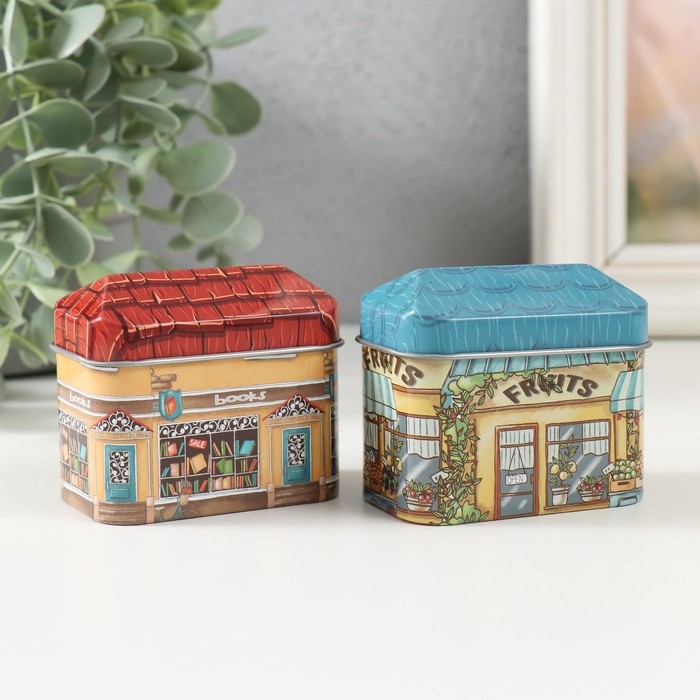 Шкатулка металл Шкатулка металл "Магазинчик" МИКС 4,2х6,7х5,5 см