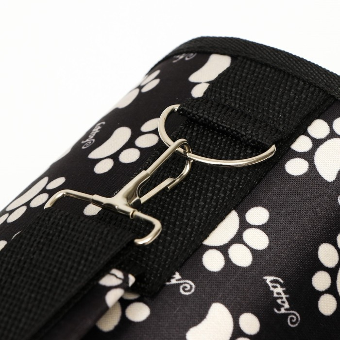 Сумка - переноска для животных Сумка - переноска для животных "Лапки Happy", чёрная, размер М, 40 х 21 х 27 см