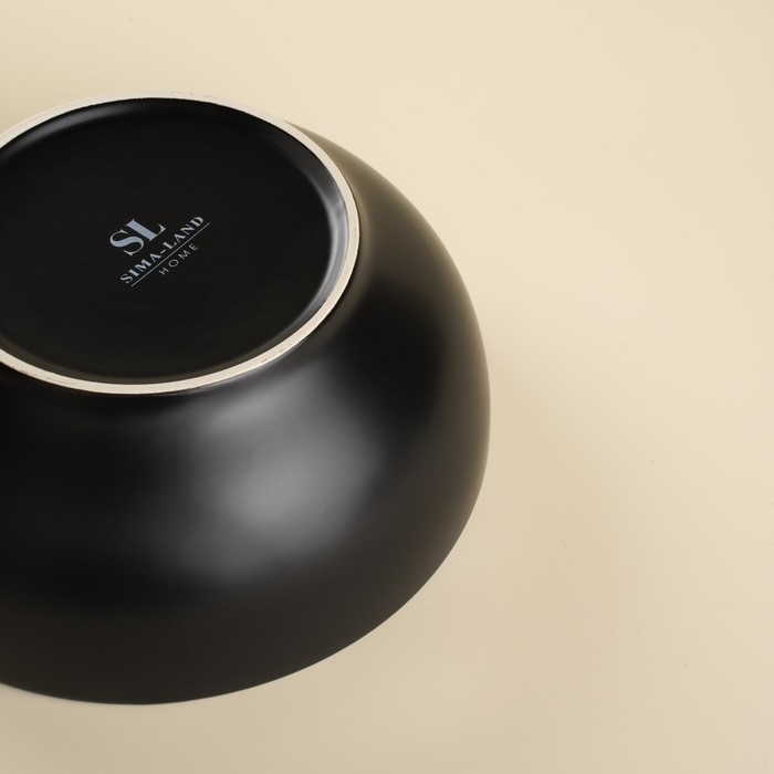 Набор мисок фарфоровых SL Home «Дарк», 1,2 л, d=18,5 см, цвет чёрный Набор мисок фарфоровых SL Home «Дарк», 1,2 л, d=18,5 см, цвет чёрный