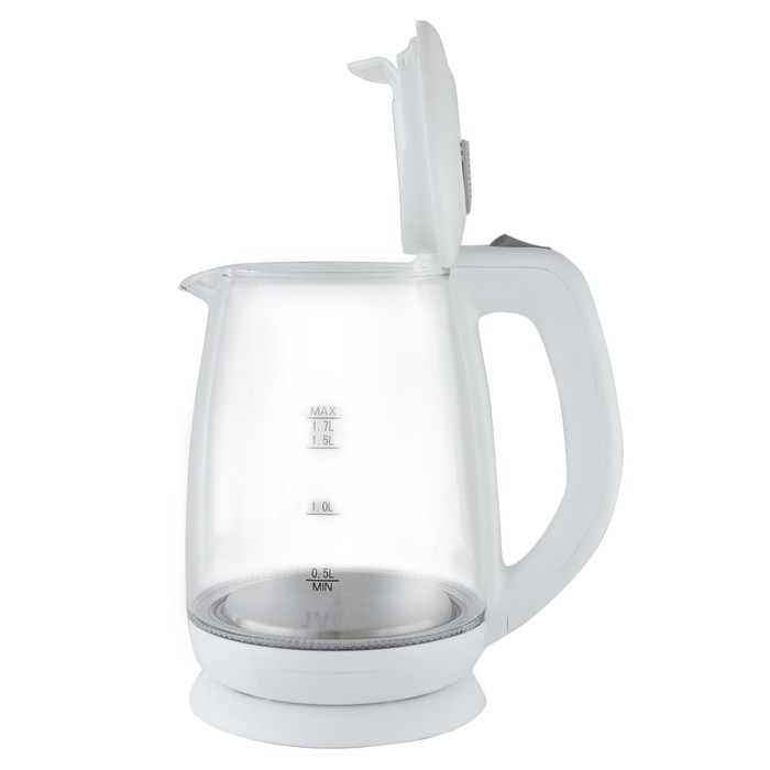 Чайник электрический jvc JK-KE1518, стеклянный, 2200 Вт, 1.7 л, белый Чайник электрический jvc JK-KE1518, стеклянный, 2200 Вт, 1.7 л, белый