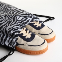 Мешок для обуви на шнурке, цвет белый/чёрный Мешок для обуви на шнурке, цвет белый/чёрный