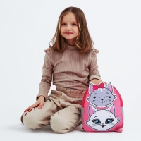 Рюкзак школьный текстильный &laquo;Котята&raquo;, с нашивками, 27х23&times;10 см