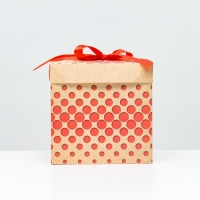 Коробка Самосборная "Горошек" крафт 15х15х15 см Коробка Самосборная "Горошек" крафт 15х15х15 см