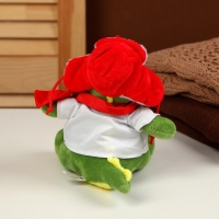 Мягкая игрушка &laquo;Дракон&raquo;, в шапке-ушанке со звездой, 17 см, цвет зелёный