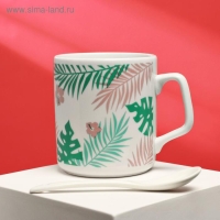 Кружка керамическая с ложкой &laquo;Мама, я тебя очень люблю&raquo;, 350 мл МИКС