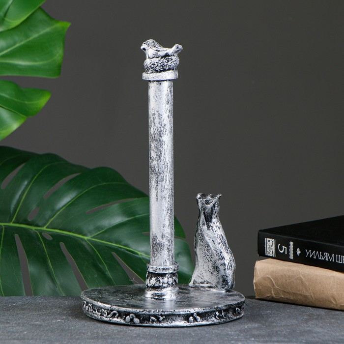 Подставка для бумажного полотенца Подставка для бумажного полотенца "Кошка с птичкой" 30х16х16см